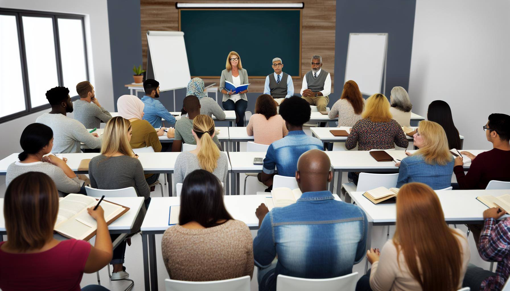 peux tu générer une image dans une salle de formation pour adulte